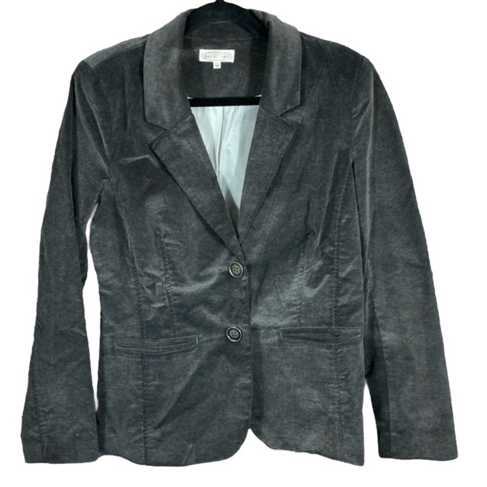 Northern Reflections Grey Corduroy Classic Button Up Blazer Jacket Size M - Picture 3 of 15